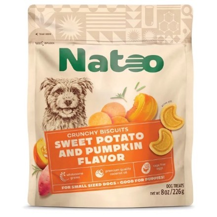 8oz Natoo Biscuits - Sweet Potato and Pumpkin Flavor - Dog/Cat Supplements